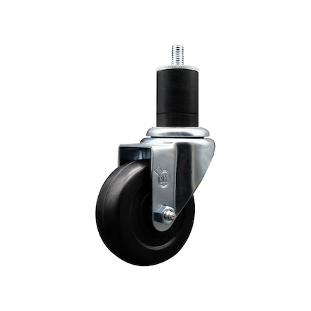 Service Caster 3.5'' SS Soft Rubber Wheel Swivel 1-3/4'' Expanding Stem Caster SCC-SSEX20S3514-SRS-134